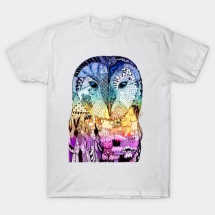 Blue, Yellow and Purple Owl T-Shirt